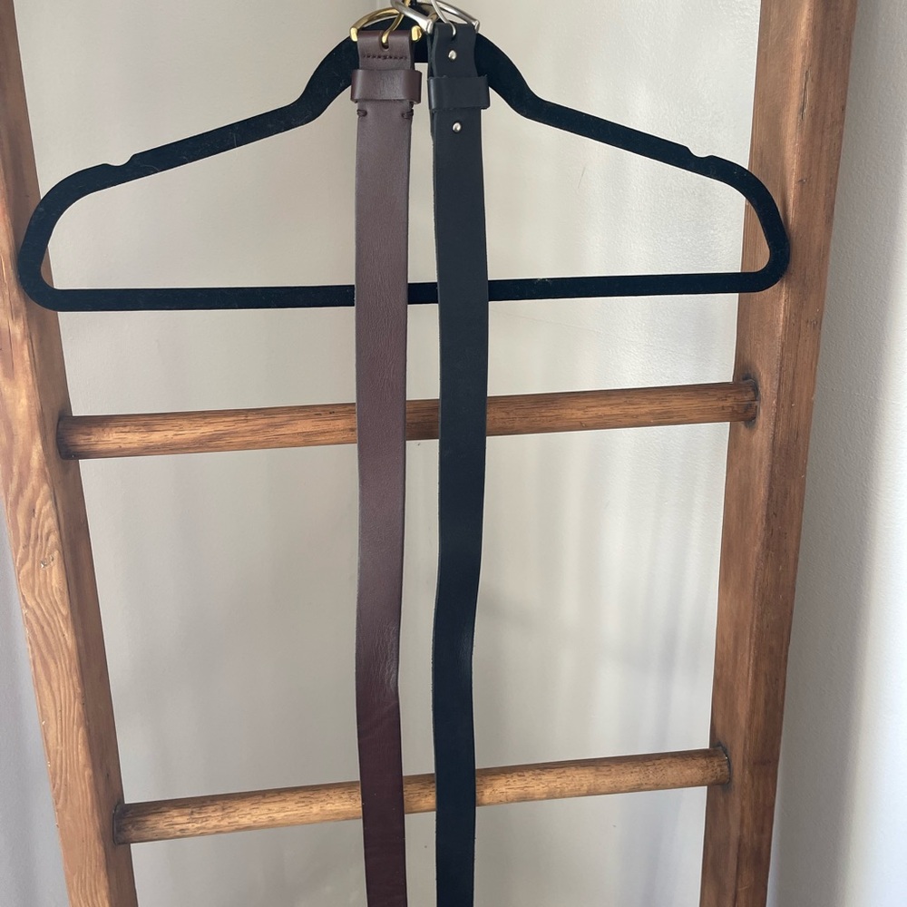Woman’s Black and Brown Leather Belts Size Small + Medium